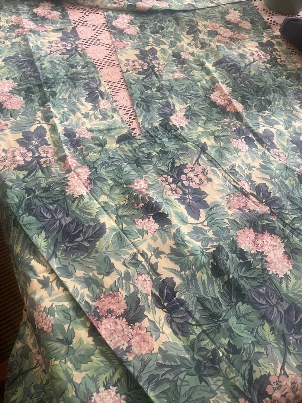 Vintage Laura Ashley Floral Botanical Print window Valance pair